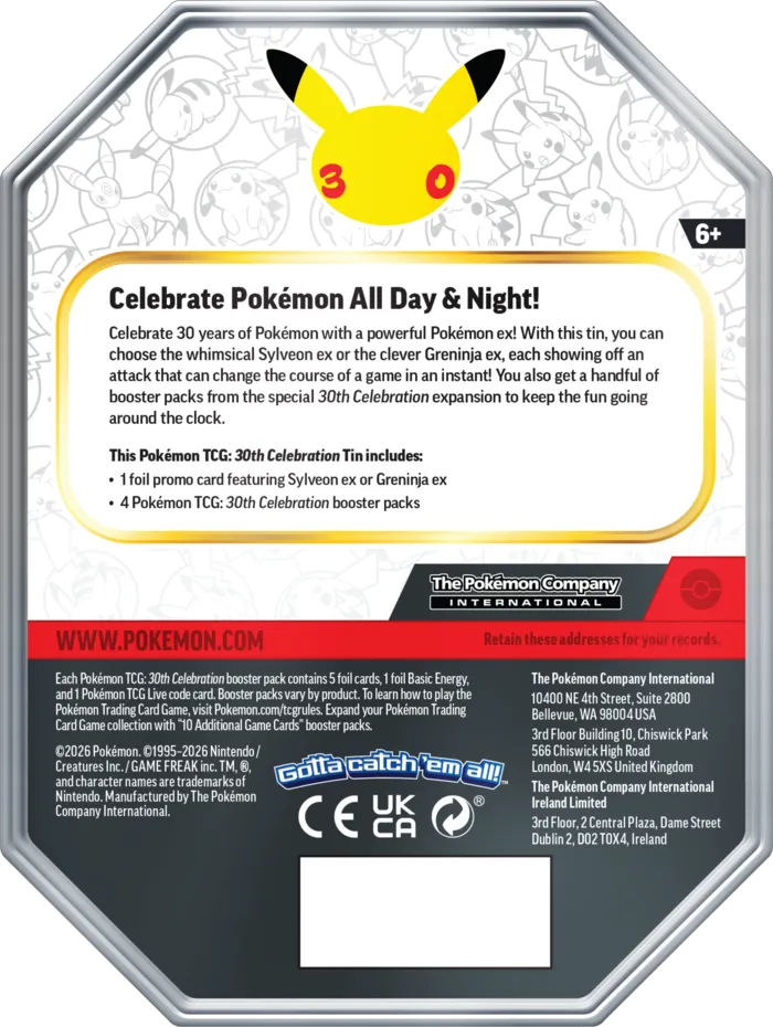 Pokémon TCG: 30th Celebration - Tin - Sylveon ex - obrazek 2