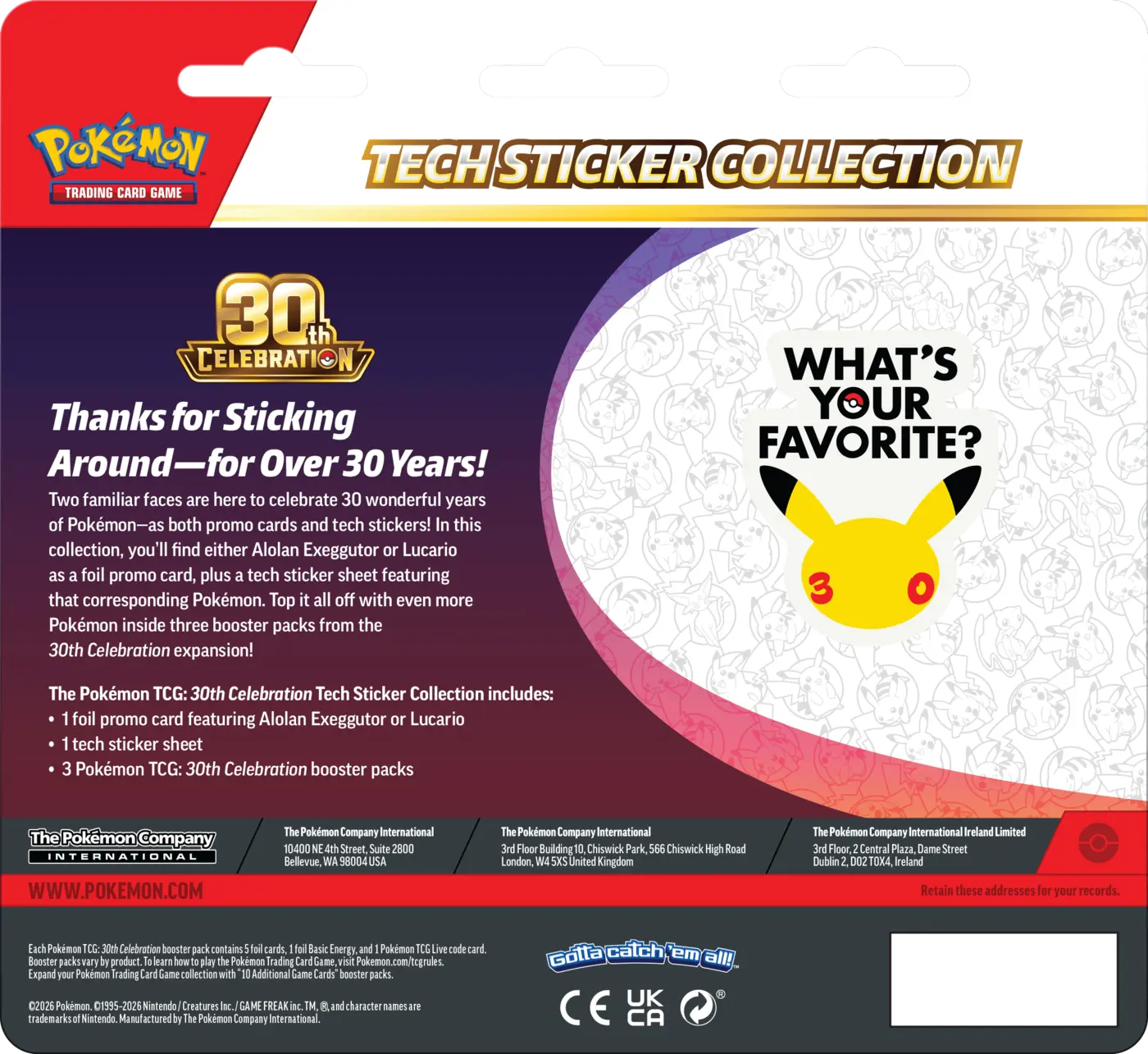 Pokemon TCG: 30th Celebration - Tech Sticker Lucario - PREORDER ! - obrazek 2