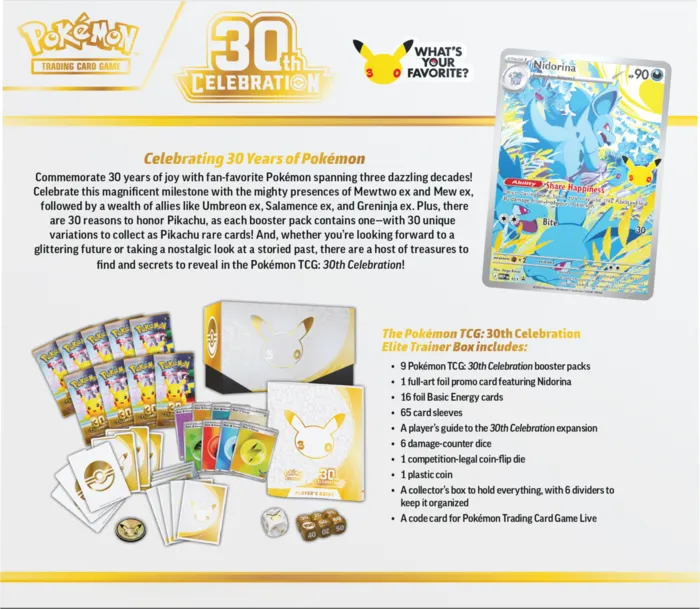 Pokémon TCG: 30th Celebration - Elite Trainer Box - obrazek 5