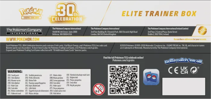 Pokémon TCG: 30th Celebration - Elite Trainer Box - obrazek 4